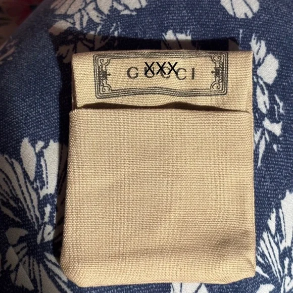 'ANTIQUE' STYLE RED OR BLUE DROP EARRINGS W RHINESTONE GG IN DESIGNER POUCH. - Picture 6 of 8